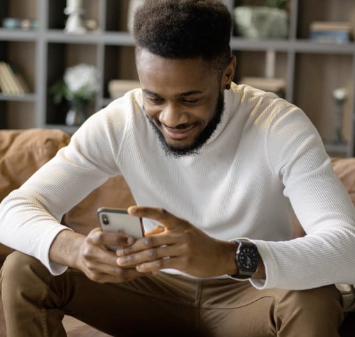 Man using a smartphone